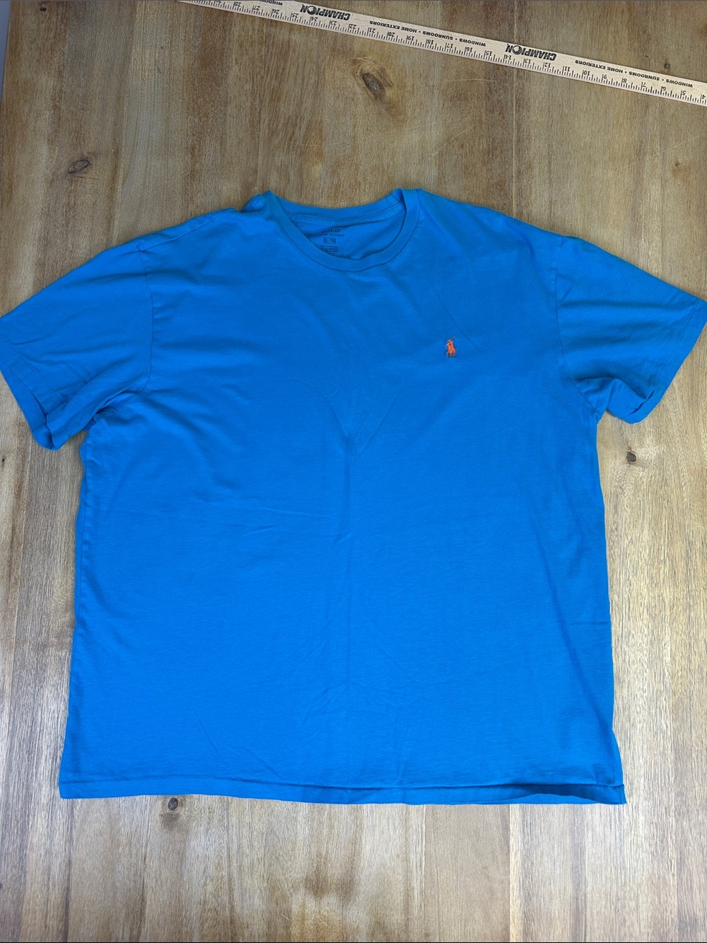 Polo by Ralph Lauren Bright Blue Crewneck Tee with Orange Pony